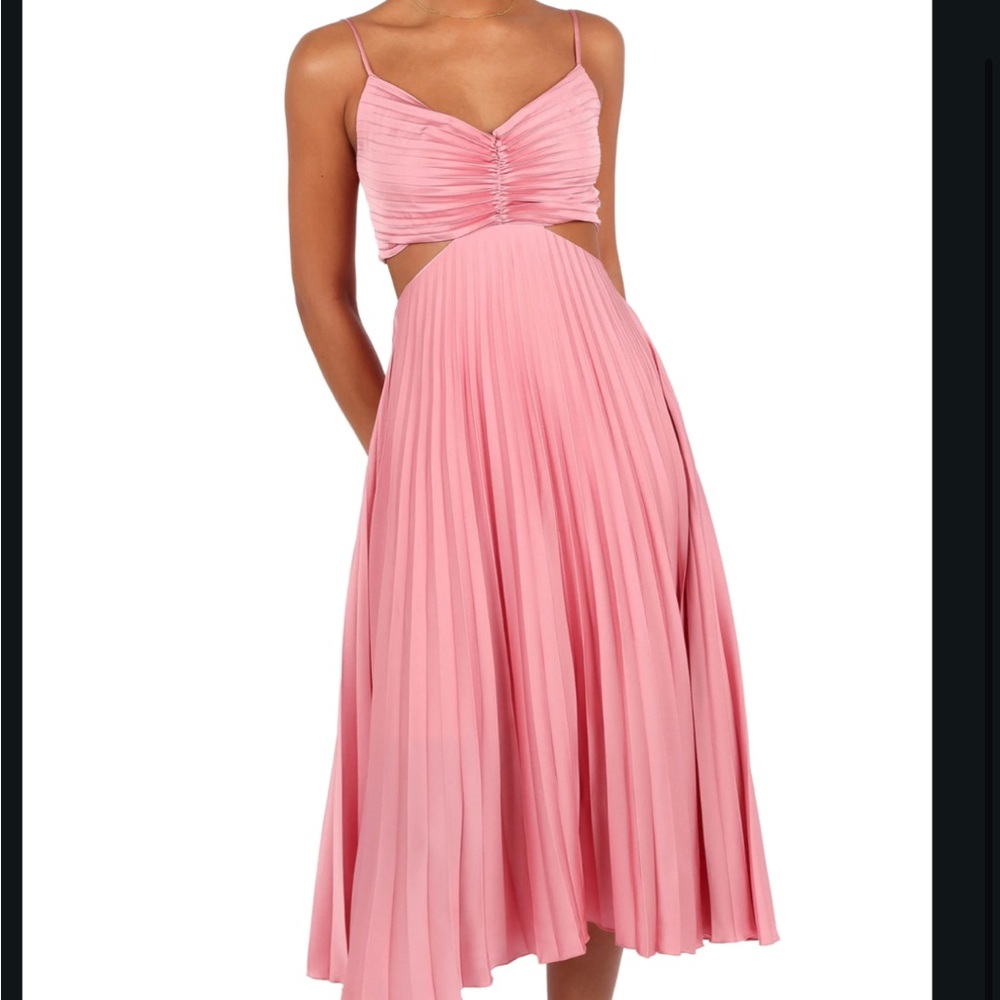 Petal & Pup Pink Backless Pleated Dress